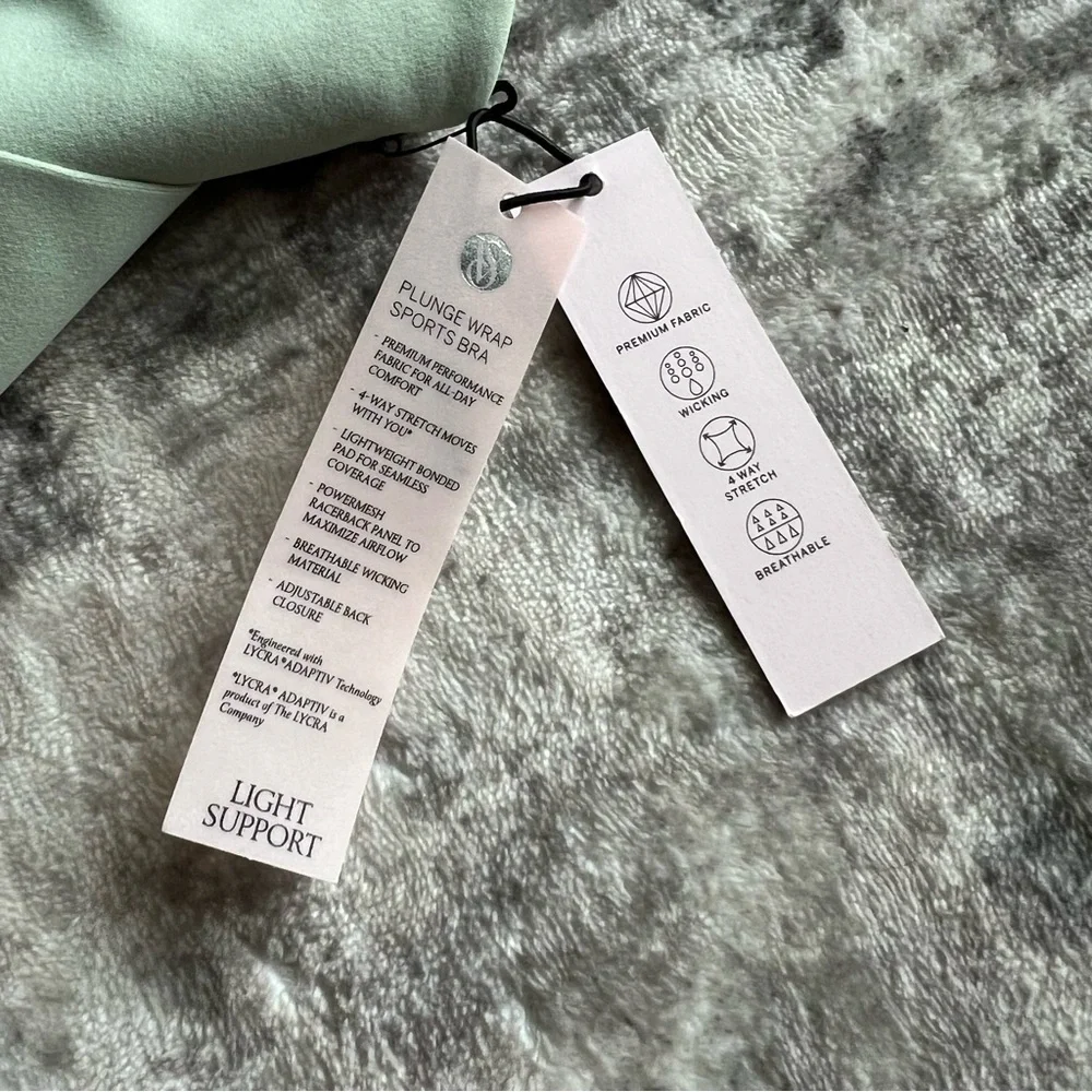 Victoria’s Secret light green plunge wrap sports bra size Medium - Picture 3 of 9